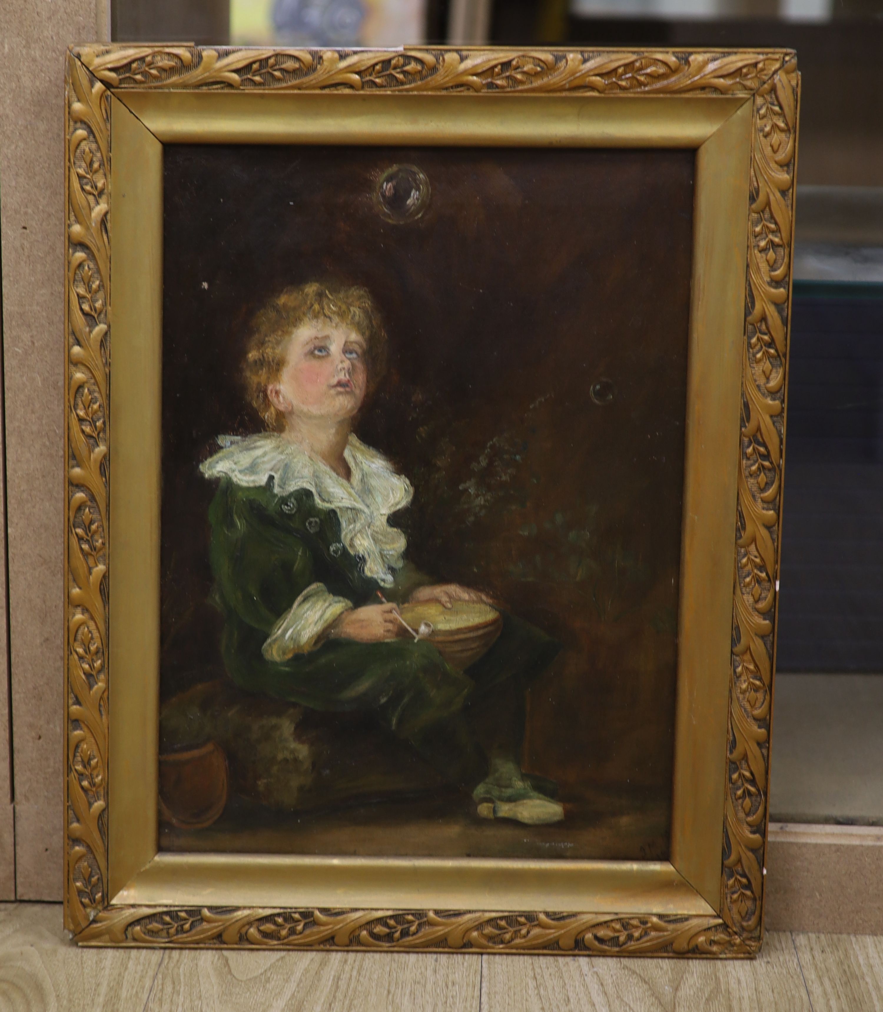 After John Everett Millais, oil on canvas, 'Bubbles', 40 x 29cm